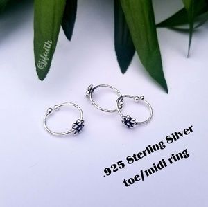 925 Sterling Silver Daisy Adjustable Toe Midi Ring